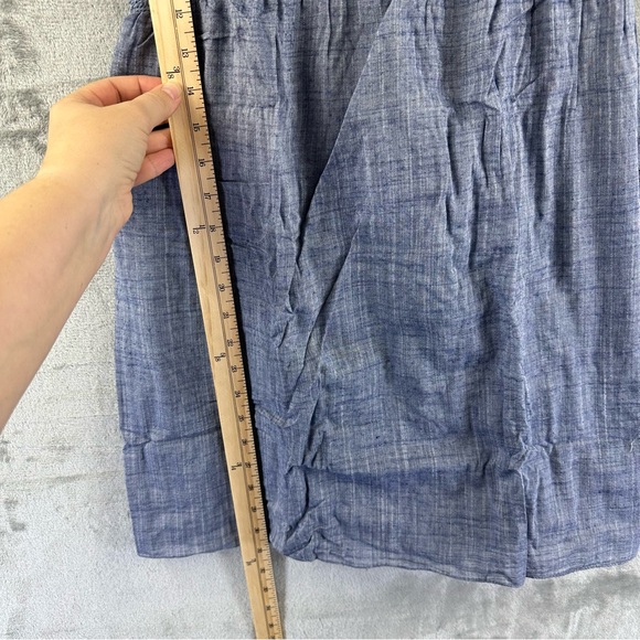 Studio M Dress Women’s XS Chambray Blue Babydoll Lace Detail Neckline Cap Sleeve - Picture 7 of 10